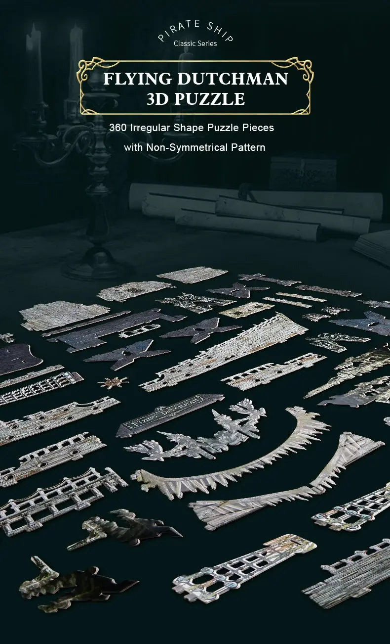 Green LED Flying Dutchman Pirate Ship Model to assemble