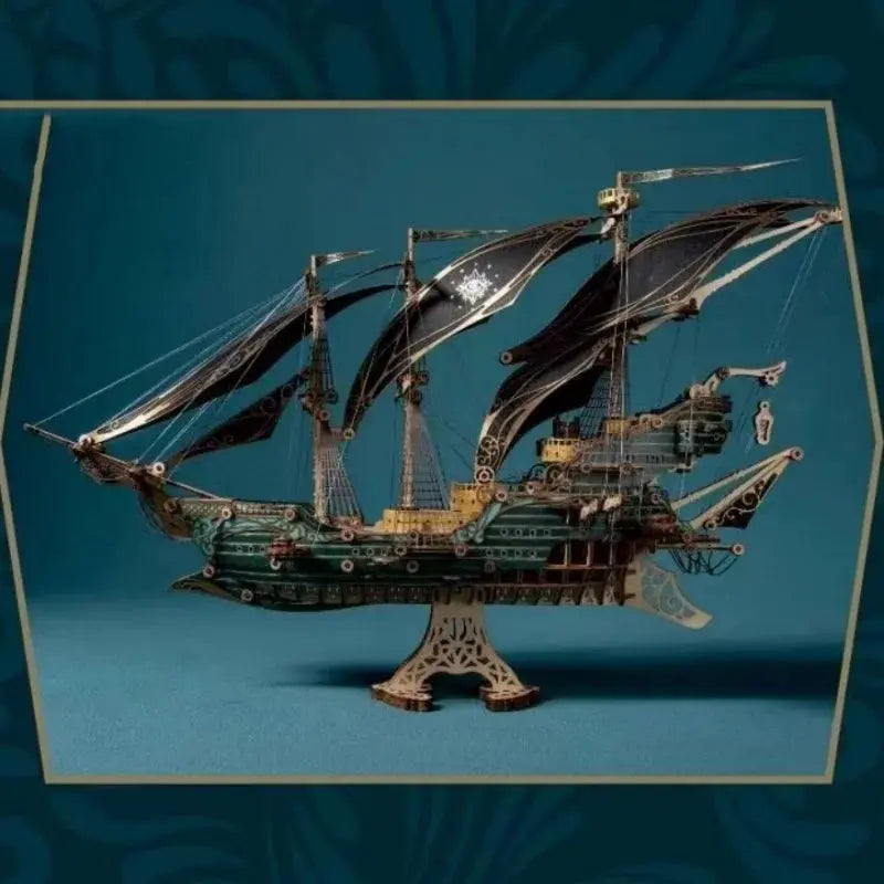 Steampunk Mysteries Pirate Ship of Future 3D Wooden Puzzle Kits - Model to assemble