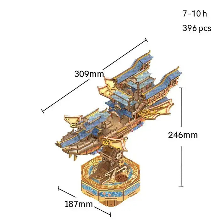 Tonecheer Fantasy Spaceship Boat Wooden Model Kits Model to assemble