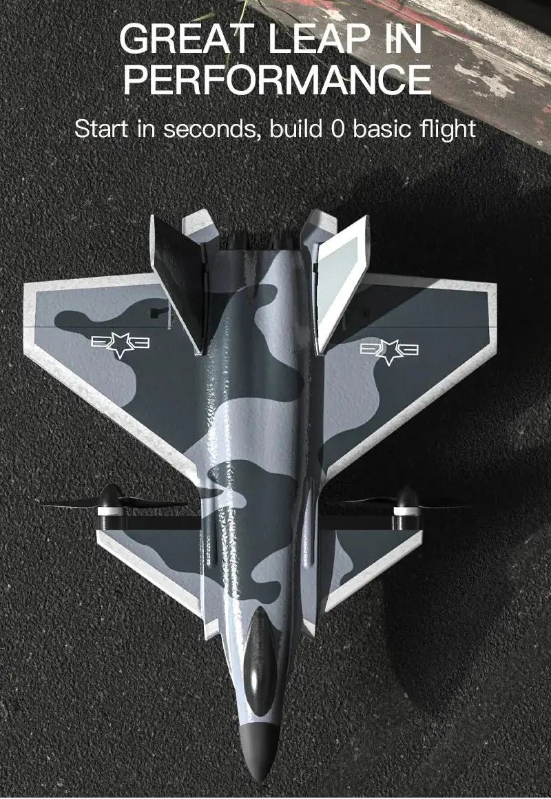 J20 Fighter Jet RC Plane 2.4G 6CH Brushless Motor – Fixed Wing Model Kit - Model to assemble