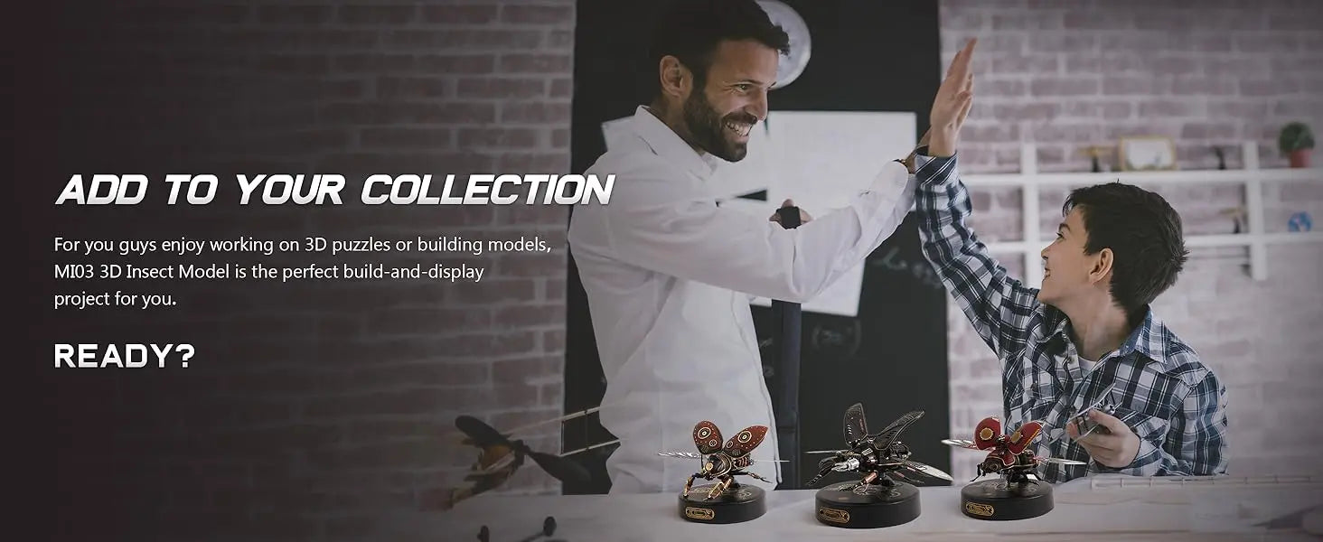 Robotime Rokr Stag Beetle Metal 3D Puzzles Games Punk Style Gift for Birthday Easy Assembly Mechanical Design DIY Toys - MI03 Model to assemble