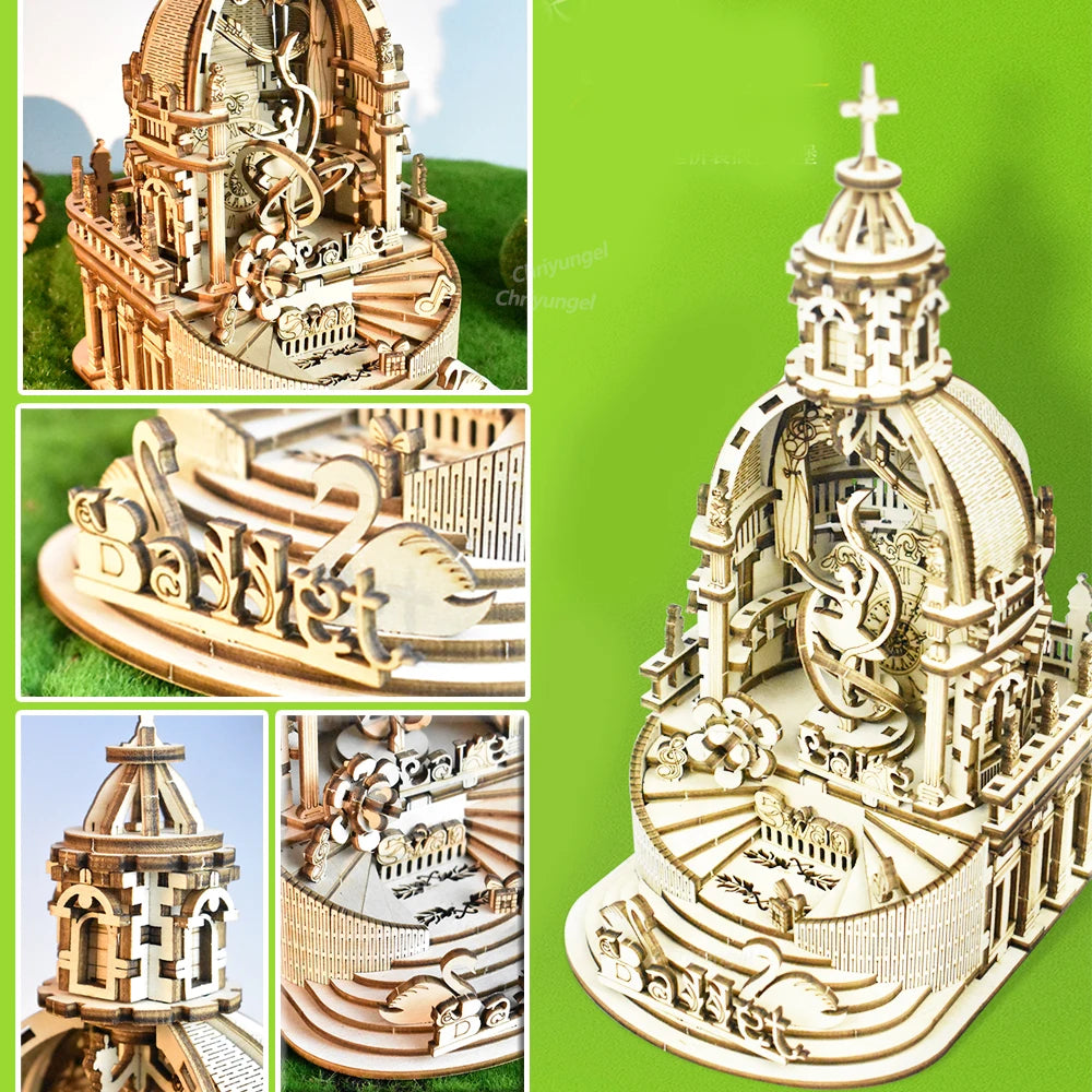 Castle/Fairy Music Box Electric Rotating - Model to assemble