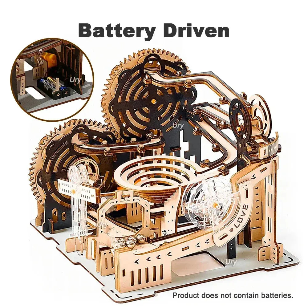 Rollercoaster Mechanical Electric/Manual Marble run Model - Model to assemble