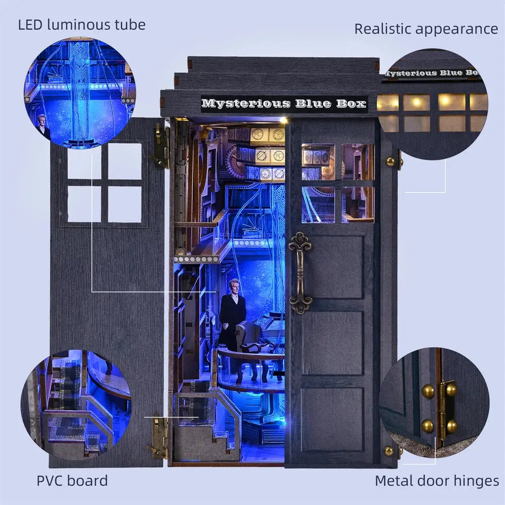 Mysterious Blue Box Bookend - Model to assemble