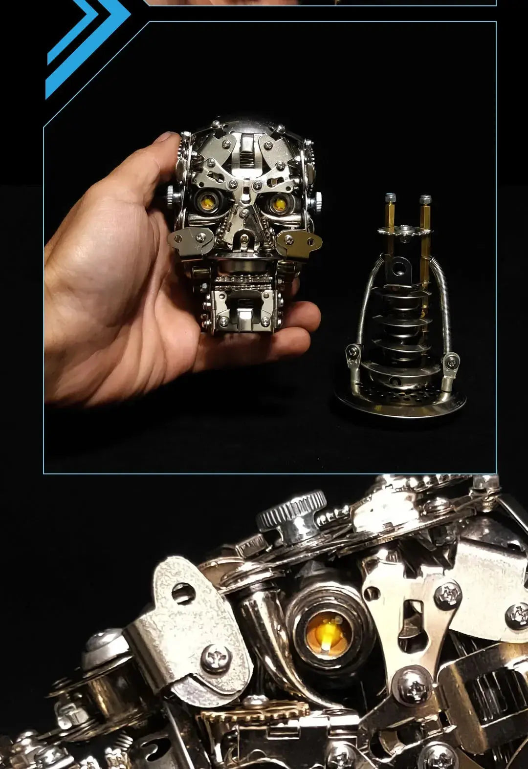 200 Pcs+ Metal Assembly Skull Model 3d Puzzle Metal Assembly Models Difficult Mechanical Toys Precision DIY Kit Model to assemble