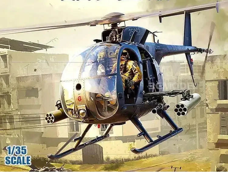 AH-6J / MH-6J Little Bird Helicopter Model Kit 1/35 Scale – US Military Special Forces Aircraft DIY Assembly - Model to assemble