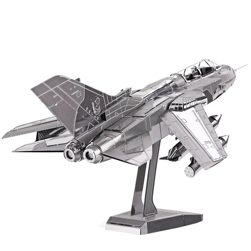 Piececool 3D Metal Puzzles for Adult Tornado Fighter Jets DIY Toy Jigsaw Brain Teaser Model Kits Best Birthday Gifts Model to assemble