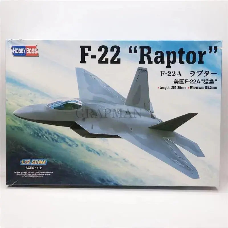 1/72 F-22A Raptor Stealth Fighter American Advanced F22 Assembly Airplane Building Model Kits - Model to assemble