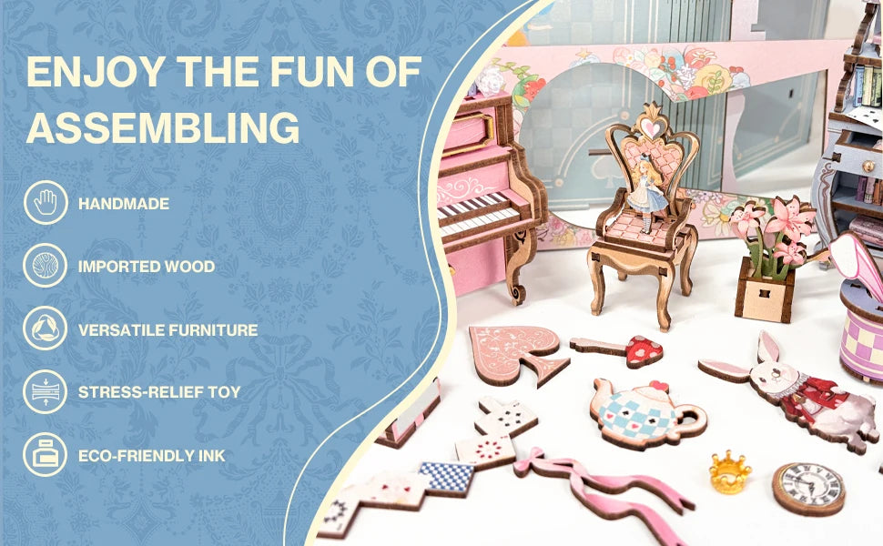 Princess Tea Party Diary Book Nook Shelf Insert - Model to assemble