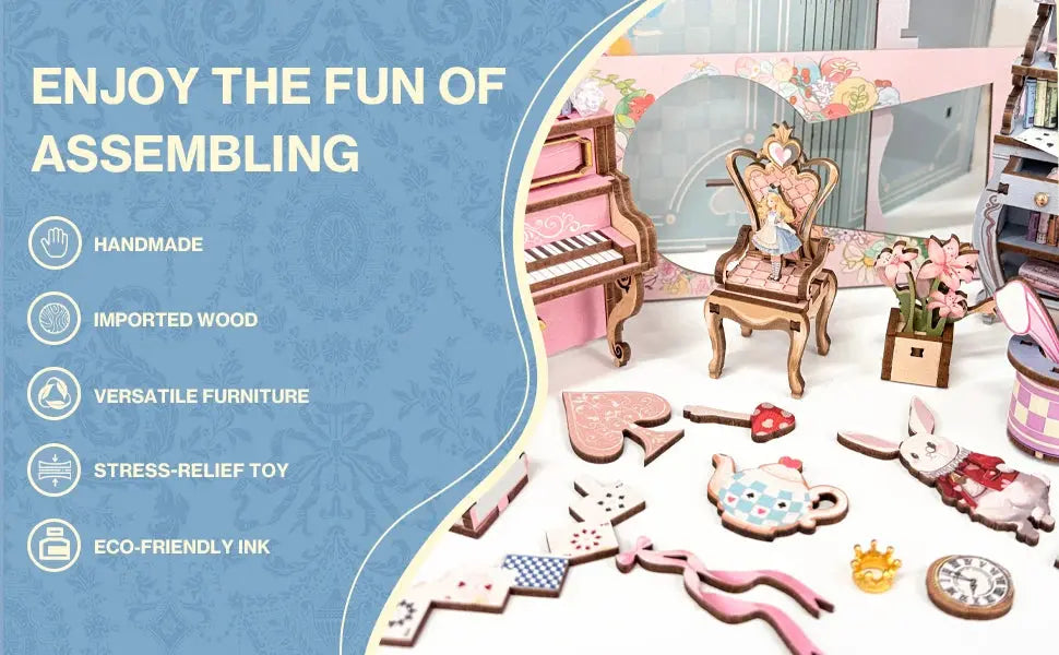 Princess Tea Party Diary Book Nook Shelf Insert - Model to assemble