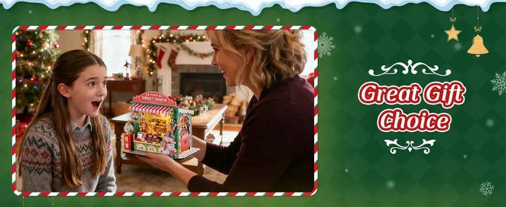 Christmas Candy Stall Dolls House, Christmas Decor - Model to assemble