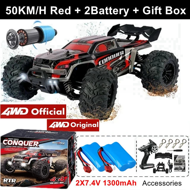 4WD Remote Control Car Off Road 4x4 RC High Speed Buggy Truck Super Brushless 50 or 80KM/H Fast Drift Racing Toy Kids Adults Model to assemble