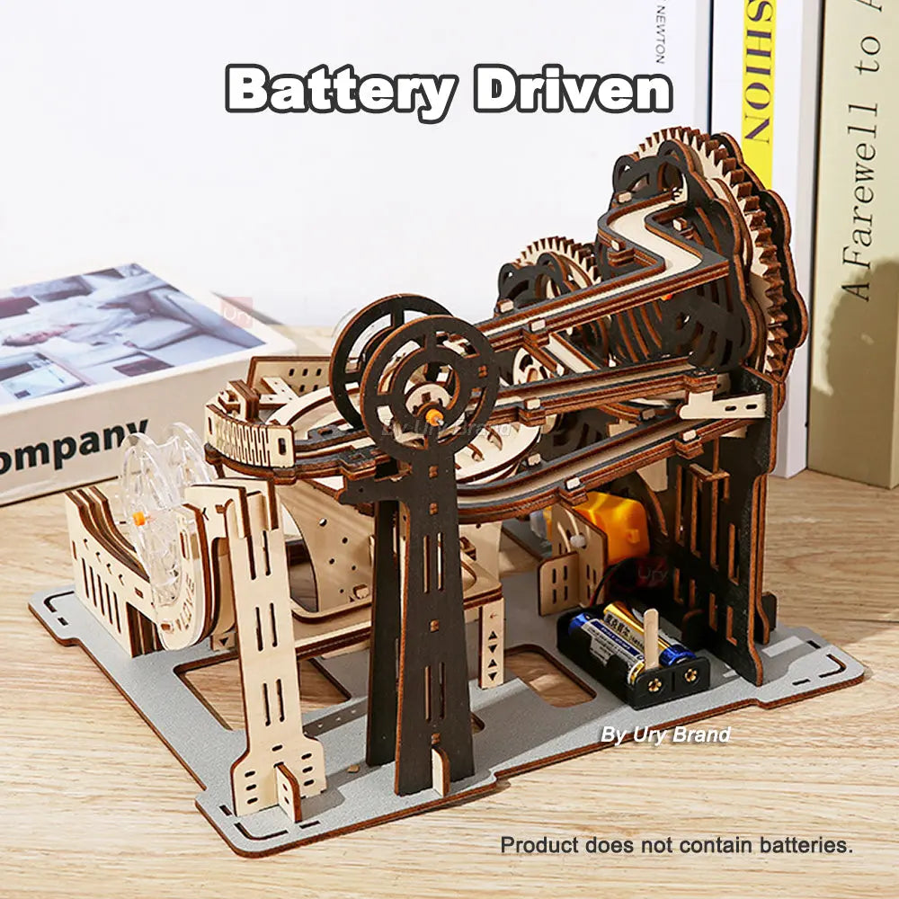 Rollercoaster Mechanical Electric/Manual Marble run Model - Model to assemble