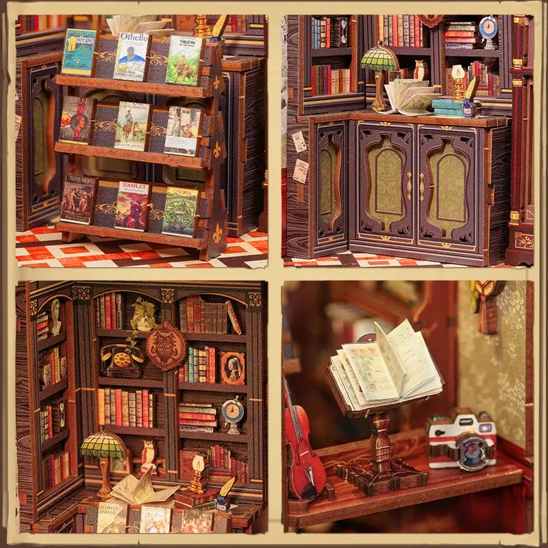 DIY Bookstore Book Nook with Light - Model to assemble