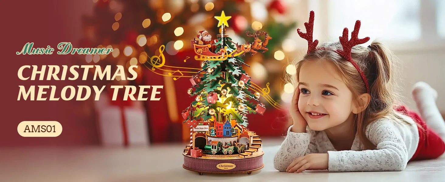 Music Box Christmas Melody Tree - Model to assemble