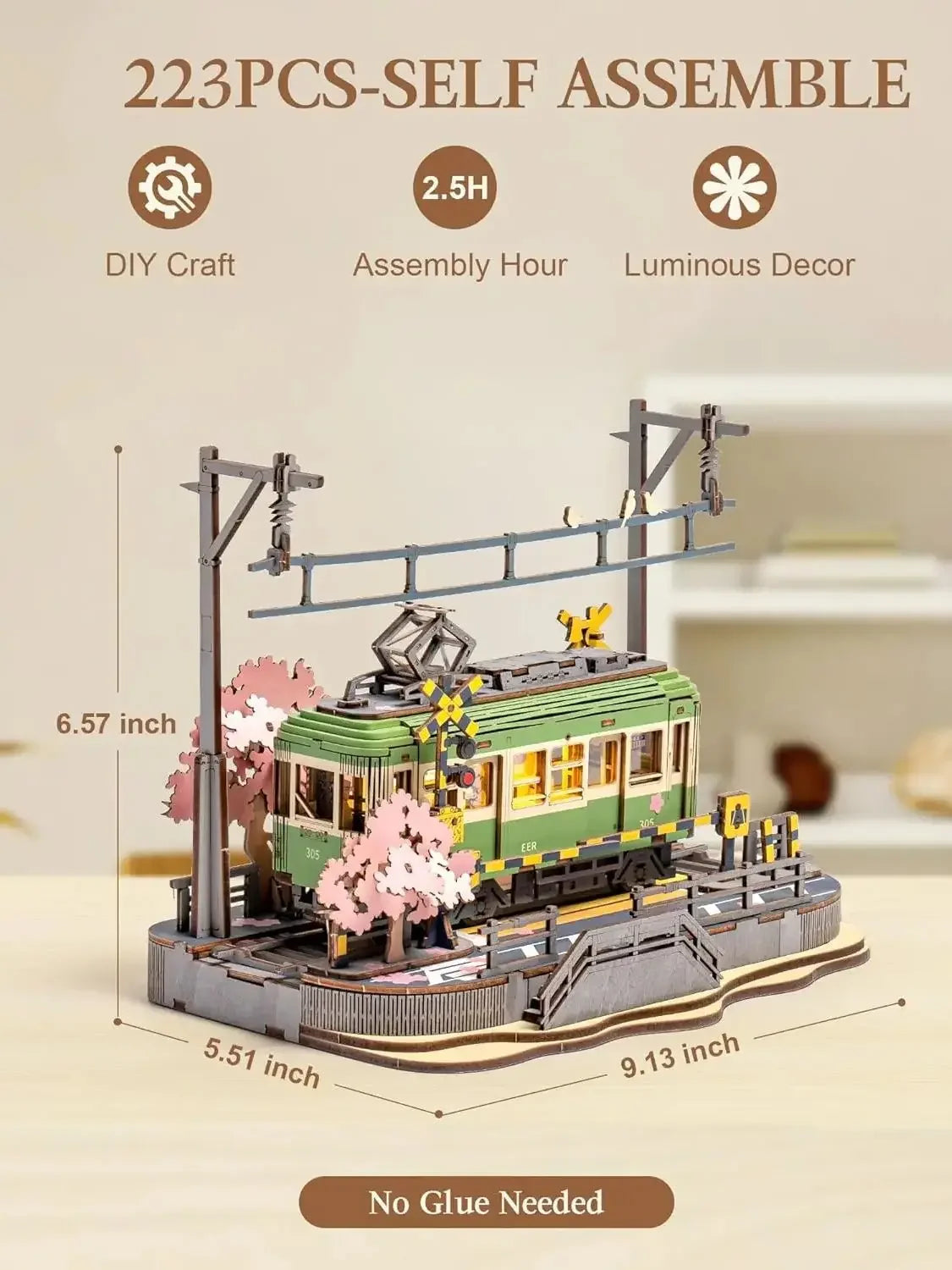 Sakura Journey Tram (with LED Lights) - Model to assemble