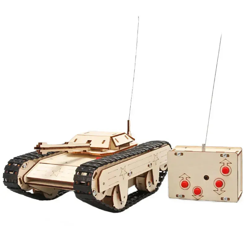 Tank Wooden Model Kits DIY Remote Control Toys - Model to assemble