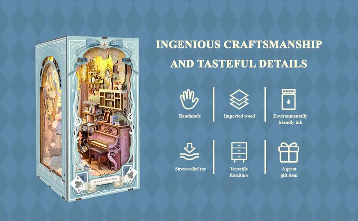 Princess Tea Party Diary Book Nook Shelf Insert - Model to assemble