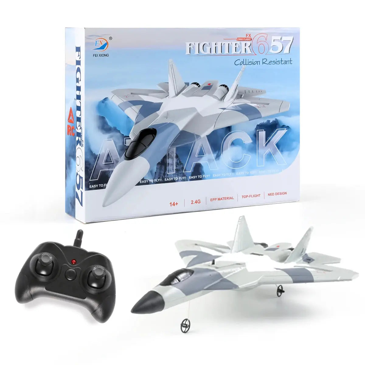 SU-35 RC Fighter Jet Foam Glider – 2.4G Remote Control Fixed Wing Airplane for Kids & Hobbyists - Model to assemble