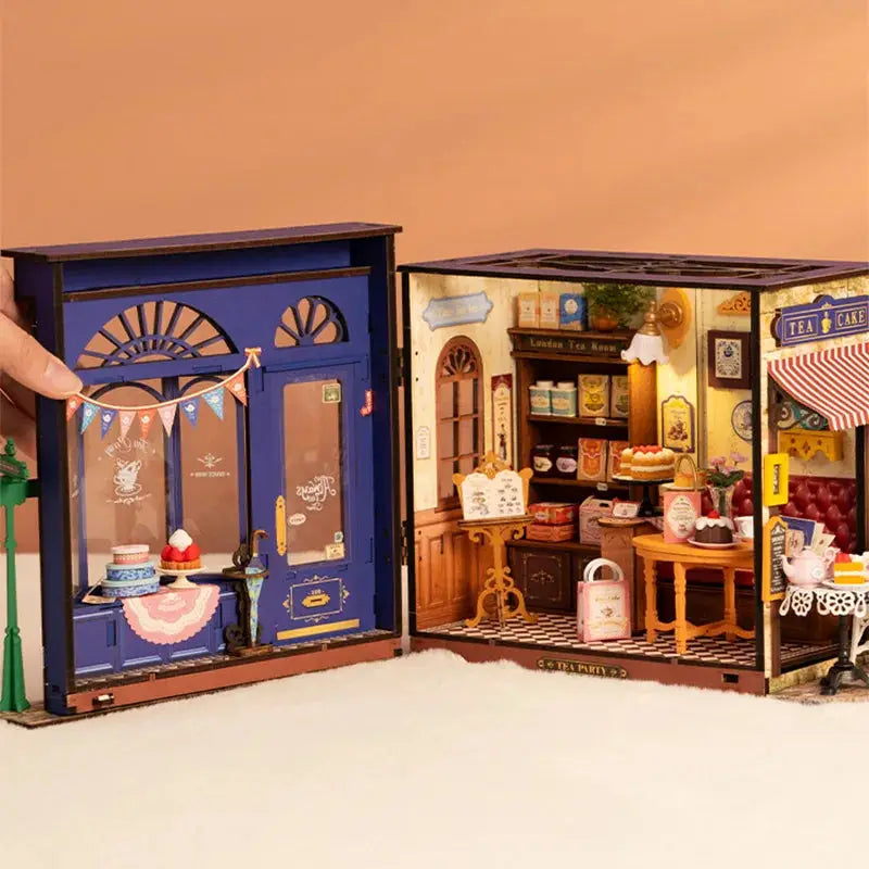 Leisure Time Tea Room DIY Miniature House Kit with LED Light
