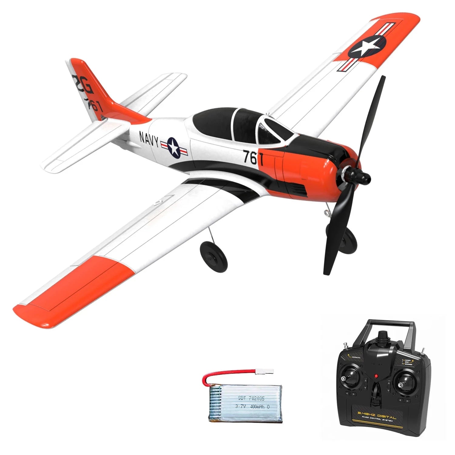 Volantex New Spitfire RC Plane EPP 400mm Wingspan RC Fighter One Key Aerobatic 2.4G 4CH RTF Warbird Plane Model to assemble