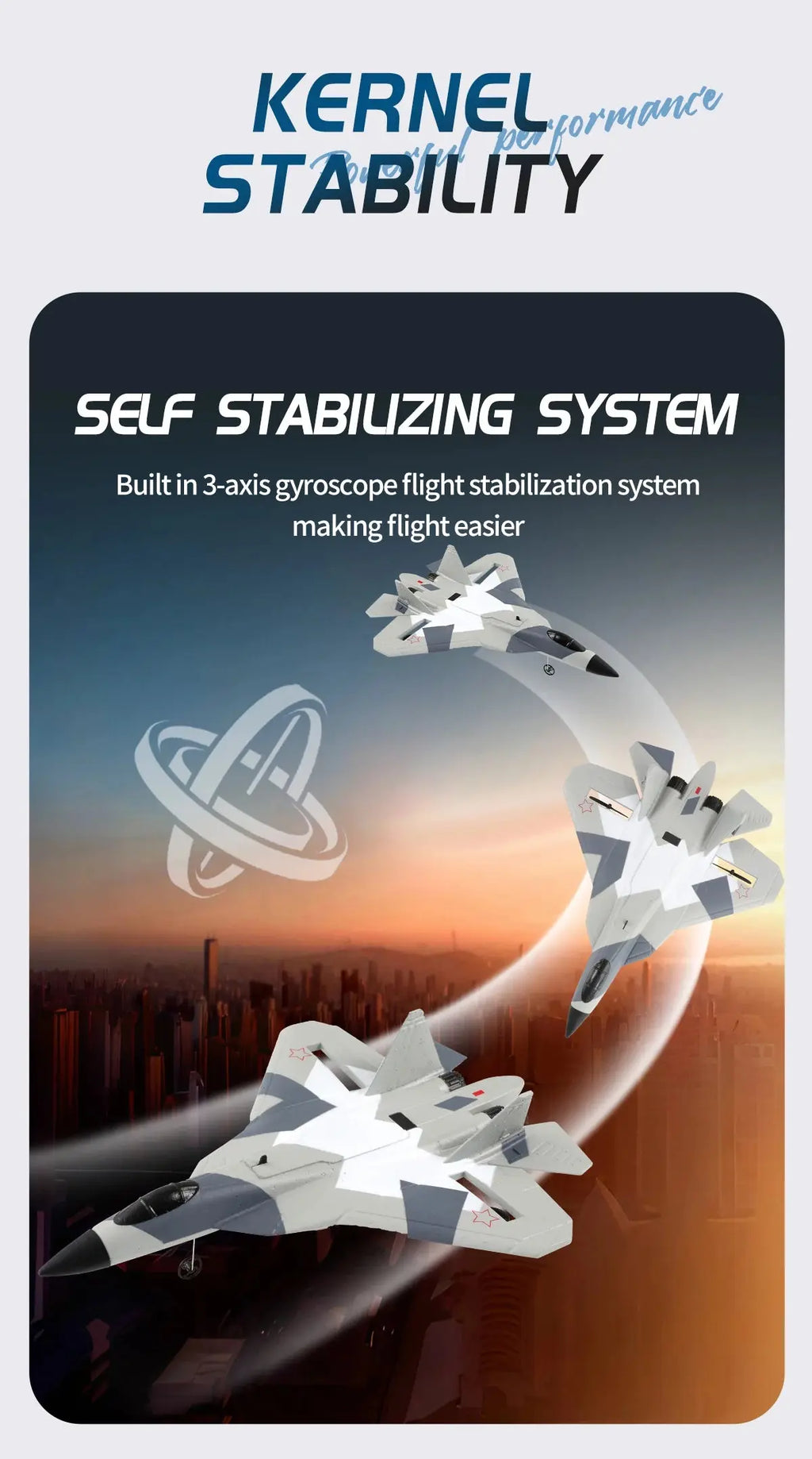 SU-35 RC Fighter Jet Foam Glider – 2.4G Remote Control Fixed Wing Airplane for Kids & Hobbyists - Model to assemble