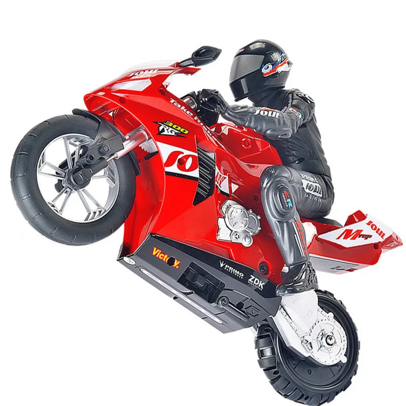RC Motorcycle Self-Balancing 6 Axis of Gyroscope Stunt Racing Motorcycle Plastic RTR High Speed Off-Road Model Kid Toys For Boy Model to assemble