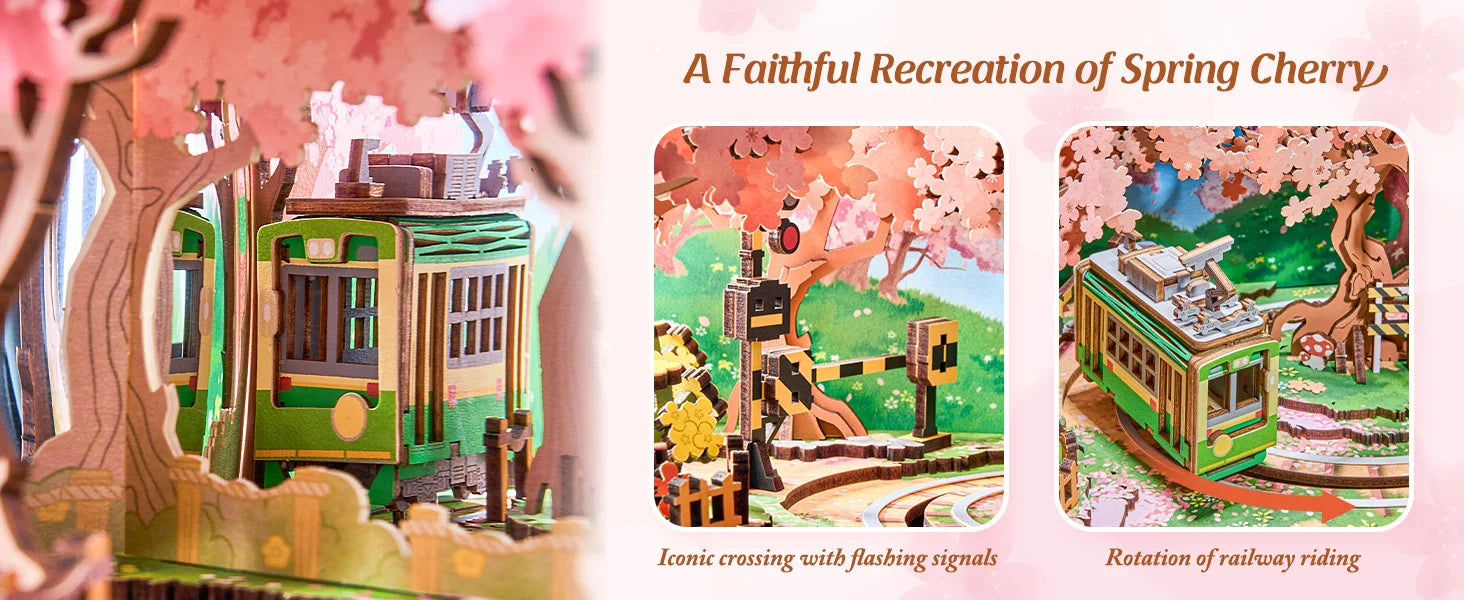 Sakura Dreamy TV Music Box with Light - Model to assemble