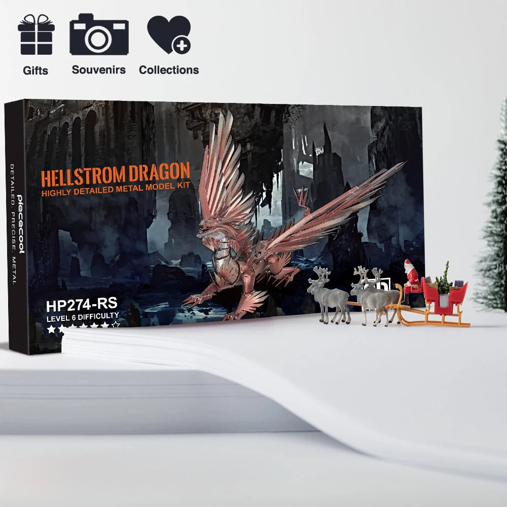 Piececool 3D Metal Puzzles Dragon Series DIY Model Building Kits Brain Teaser Jigsaw Set Great Birthday Christmas Gifts 5 colors Model to assemble