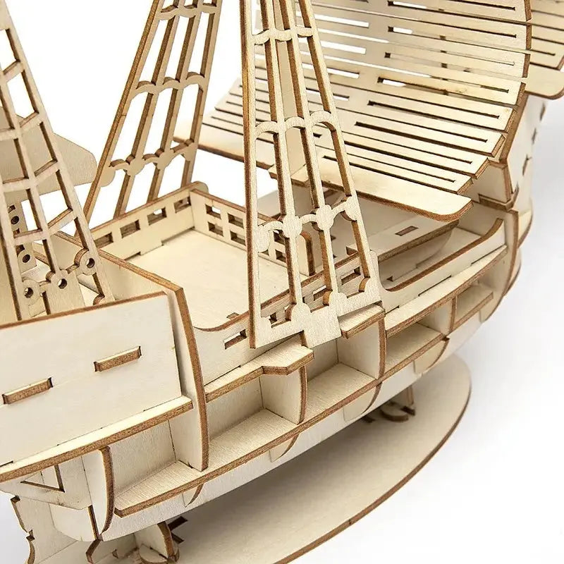 Sailboat Wooden 3D Puzzle Assembly - Model to assemble