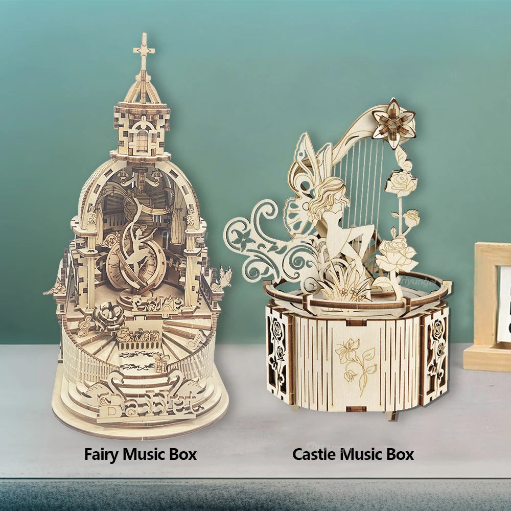 Castle/Fairy Music Box Electric Rotating - Model to assemble