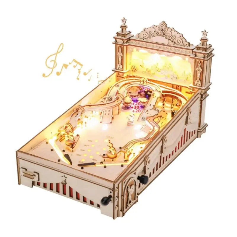 Pinball Machine Puzzle Amusing Table Game Mechanical Wooden Model kit Model to assemble