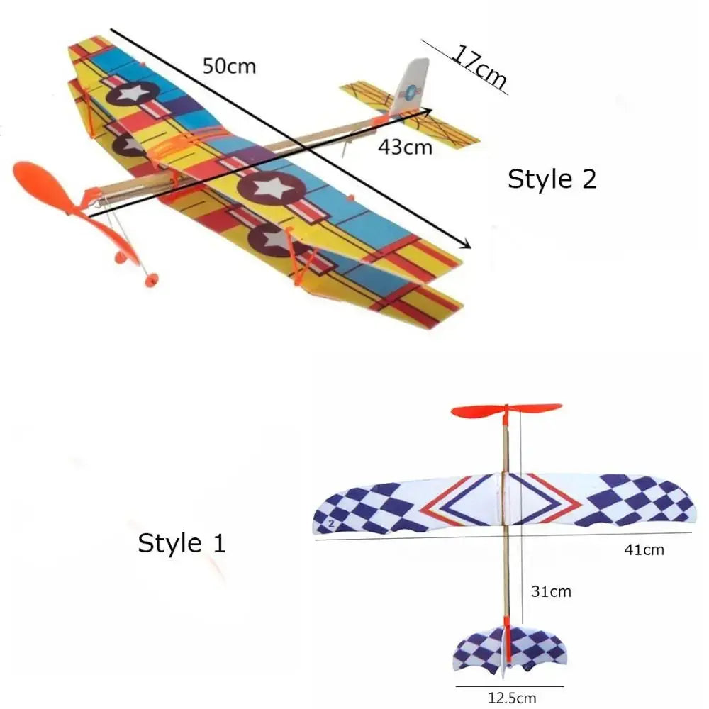 DIY Foam Glider Airplane Model Kit – Rubber Band Powered Flying Aircraft Assembly Toy for Kids - Model to assemble