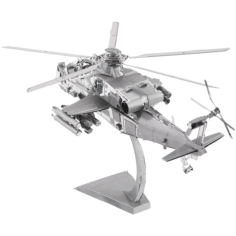 Piececool Model Building Kits WUZHI-10 Helicopter 3D Metal Puzzle Jigsaw Kids Toys DIY Set for Adult Brain Teaser Model to assemble