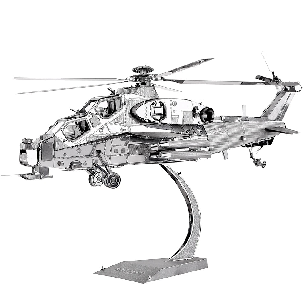 Piececool Model Building Kits WUZHI-10 Helicopter 3D Metal Puzzle Jigsaw Kids Toys DIY Set for Adult Brain Teaser Model to assemble