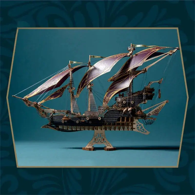 Steampunk Mysteries Pirate Ship of Future 3D Wooden Puzzle Kits - Model to assemble