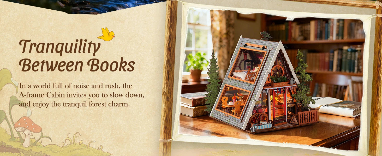 Miniature Frame Cabin with Openable Skylight - Model to assemble