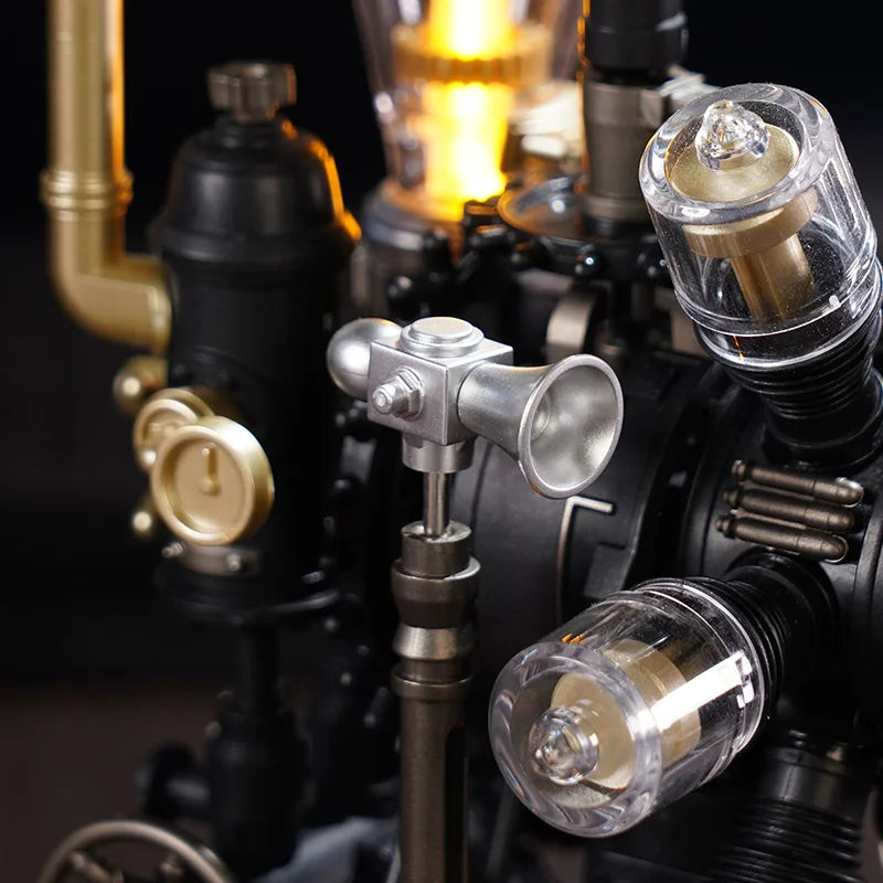 Leonardo Da Vinci's Helicopter Steampunk Mechanical Model with Moving Wing LED Unique - Model to assemble