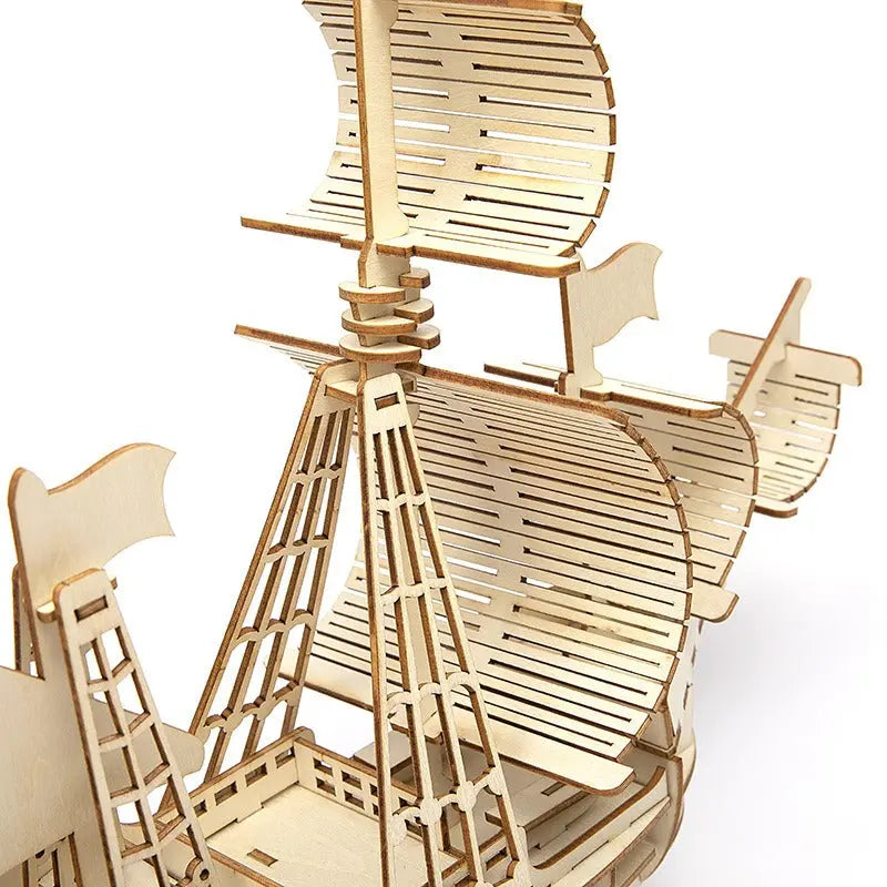 Sailboat Wooden 3D Puzzle Assembly - Model to assemble