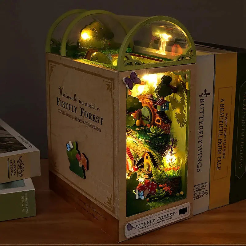 Wooden Doll House Bookshelf With Light - Model to assemble