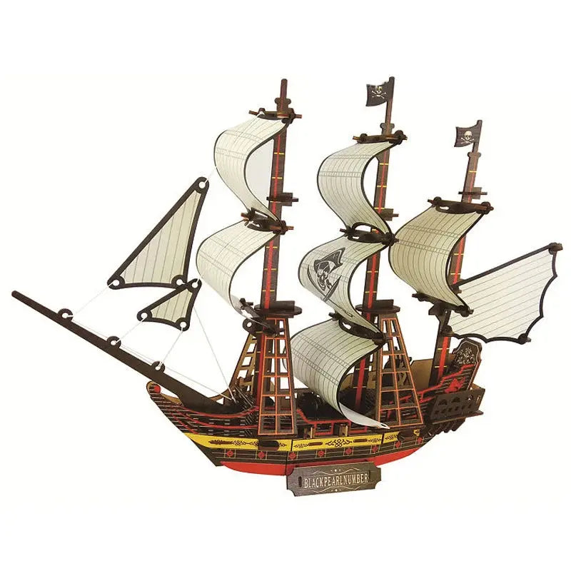 Asian Sailing Boat Ship Model Wood Jigsaw DIY Assembly Kits - Model to assemble