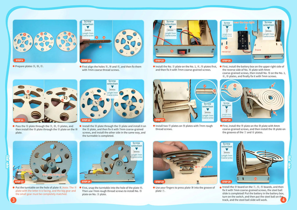 DIY Assemble Mechanical Marble Run - Model to assemble