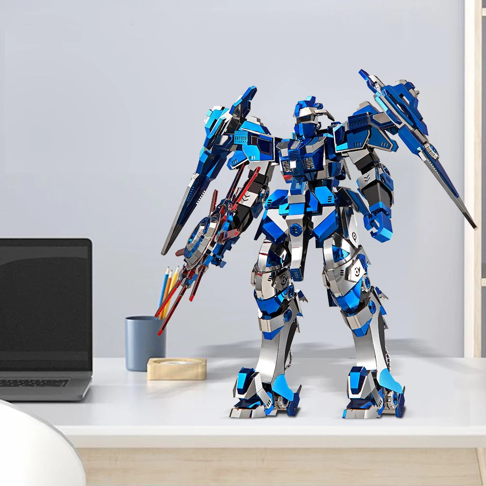 Piececool Puzzle 3D Metal Model Kits Blue Mech DIY Toys Jigsaw Birthday Valentine's Day Gifts for Teen Model to assemble