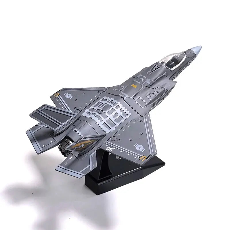 DIY Military Aircraft Model Kit – F14, F35, B2 Bomber & AH64 Helicopter Building Blocks - Model to assemble