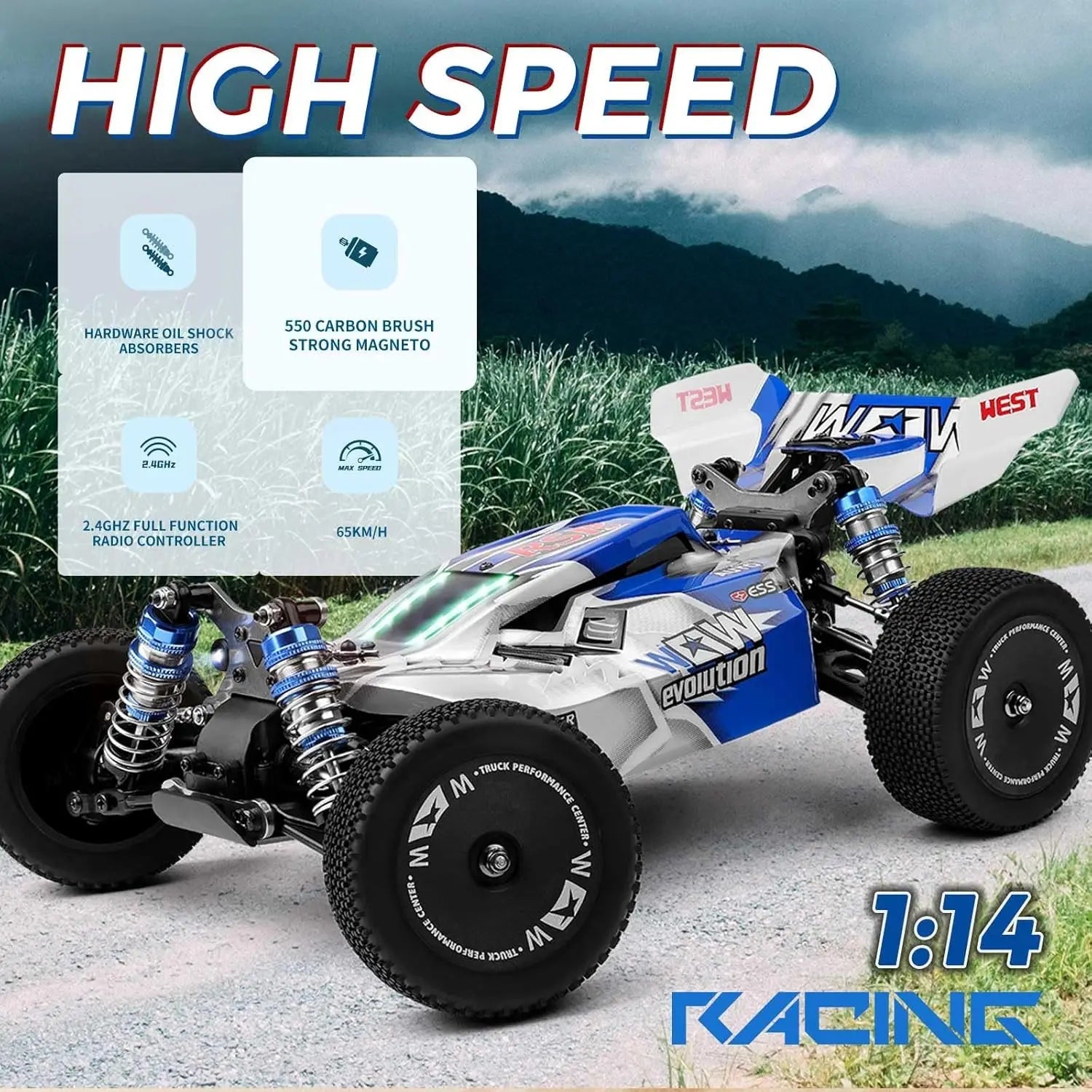 WLtoys144011 1/14 4WD RC Cars for Adults , Max 43 Mph Off-road Fast RC Car,Upgraded version(144001V2) ,Suitable for Outdoors Model to assemble