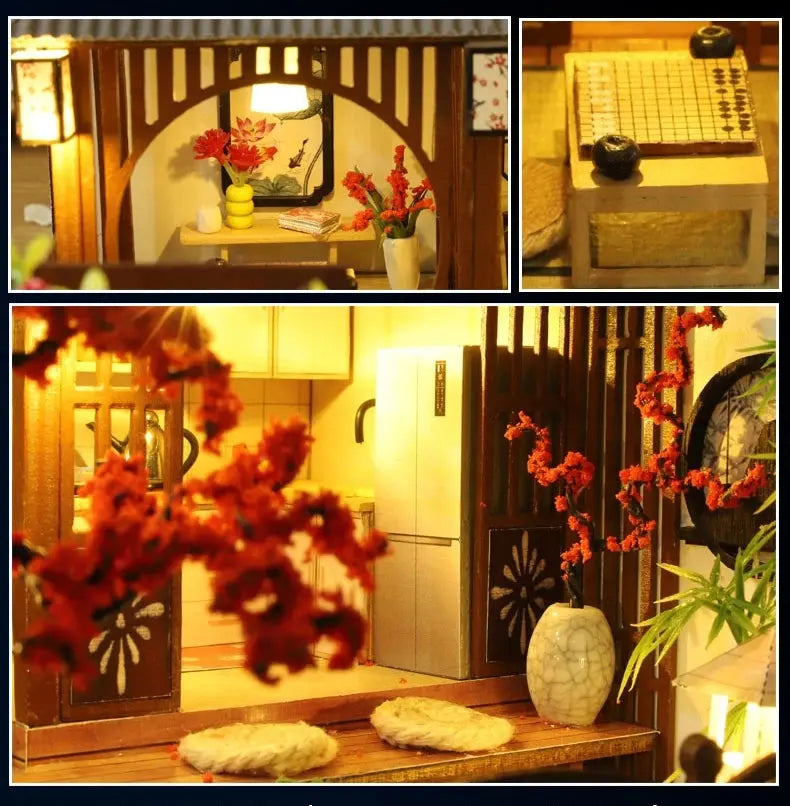 Japanese Dollhouse With Furniture Lights - Model to assemble
