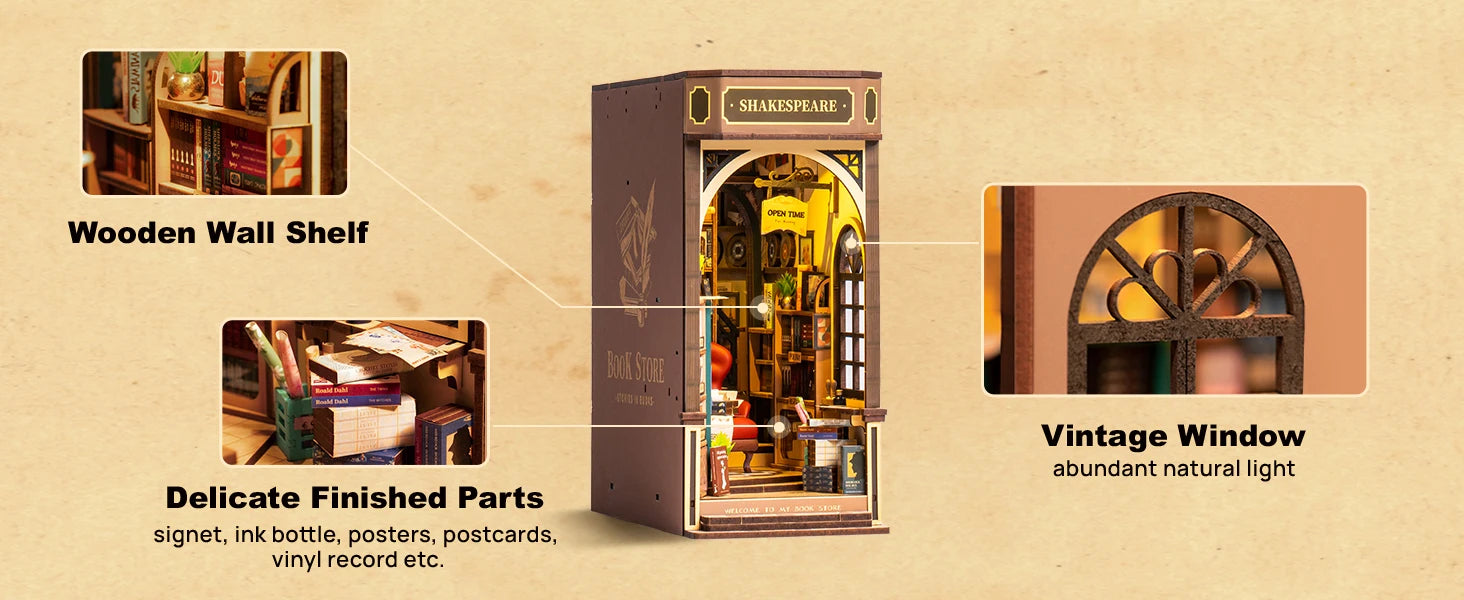 Shakespeare Bookstore with Lights - Model to assemble