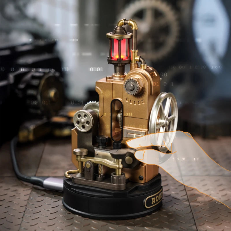 Leonardo Da Vinci's Helicopter Steampunk Mechanical Model with Moving Wing LED Unique - Model to assemble