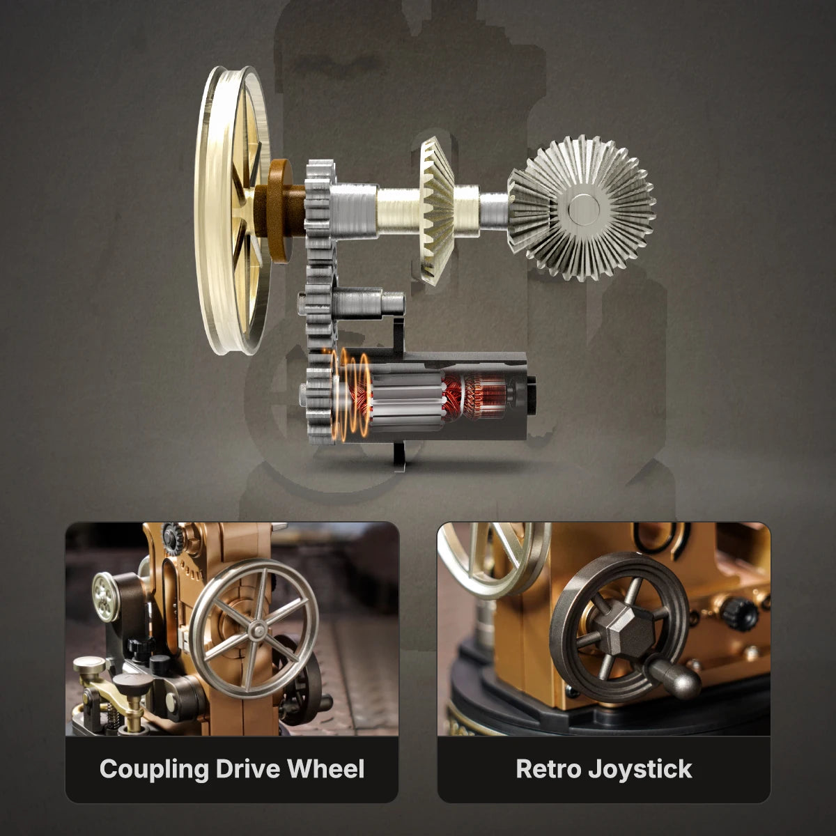 Leonardo Da Vinci's Helicopter Steampunk Mechanical Model with Moving Wing LED Unique - Model to assemble