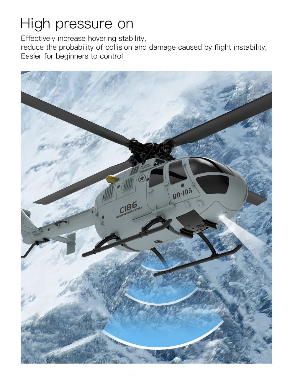 C186 PRO RC Helicopter 4CH BO105 Remote Control Airplane 6 Axis Electronic Gyroscope Aircraft Plane Toys for Children Model to assemble